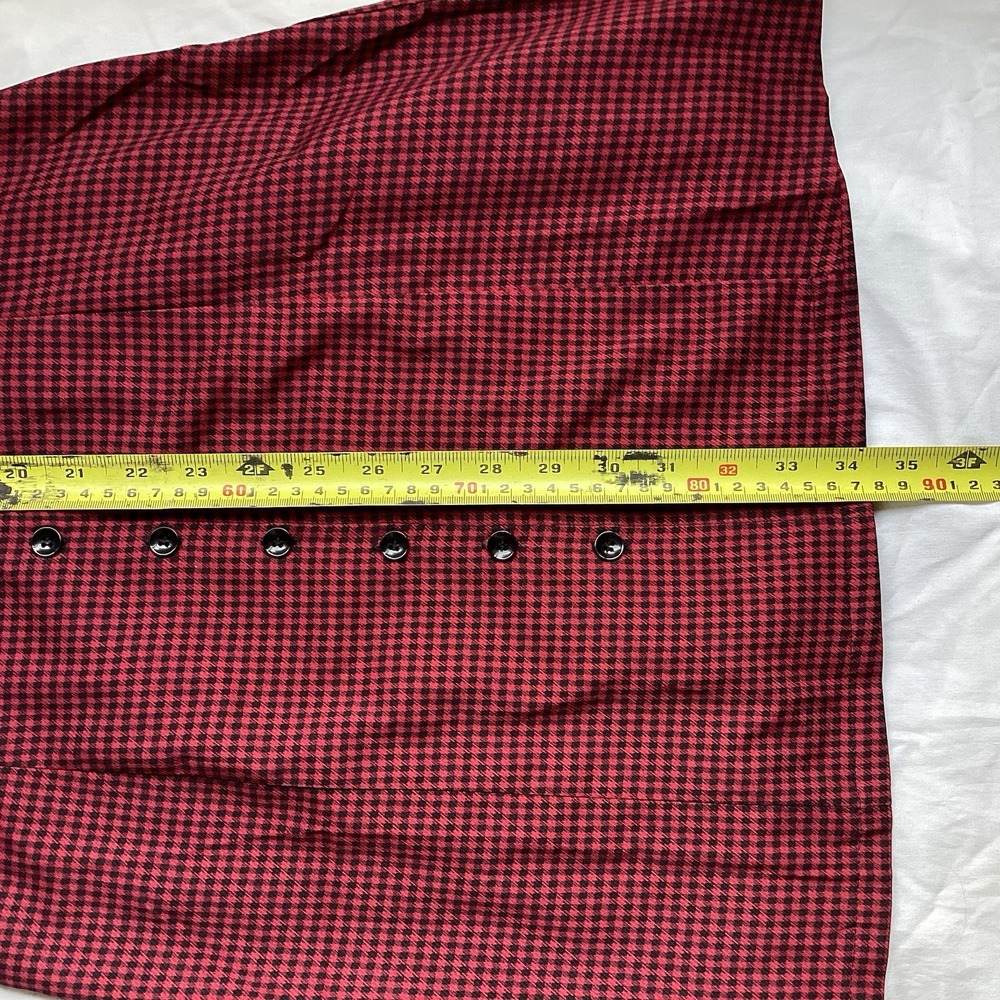 NWT Emory Park Sleeveless V Neck Halter Vest Short Checkered Button Up dress Red - Picture 7 of 16